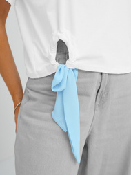 Γυναικείο μπλουζάκι ασπρό-μπλε OZONEE JS/RJ77247