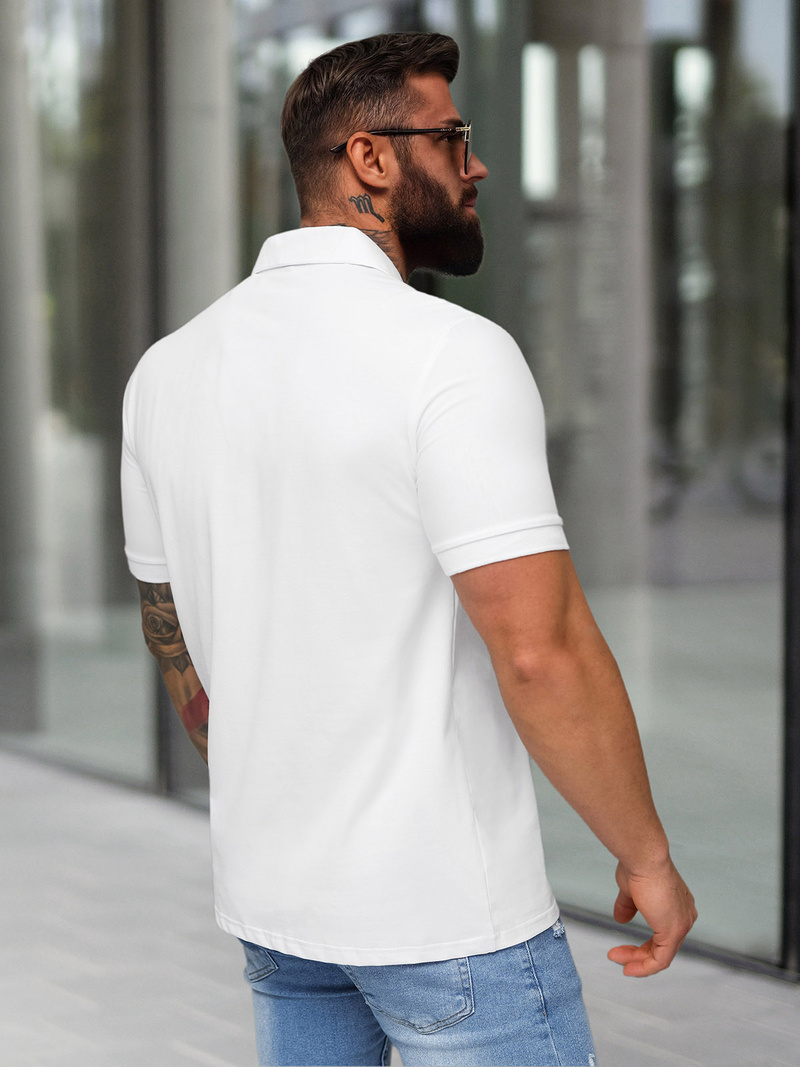 Ανδρική μπλούζα polo λευκό OZONEE NB/MT3124