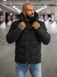 Ανδρικό μπουφάν mαύρος OZONEE JS/57M7503/392