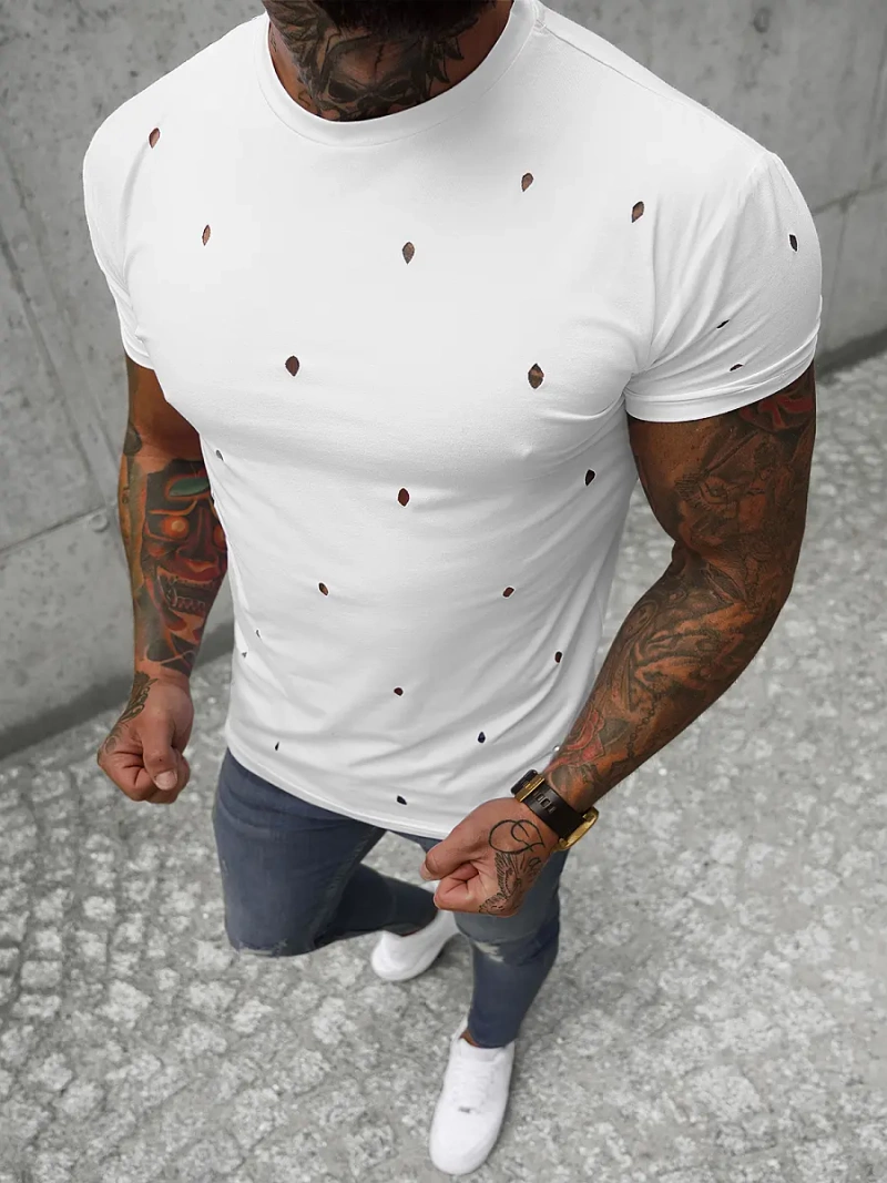 Ανδρικό μπλουζάκι λευκό OZONEE NB/3009Z