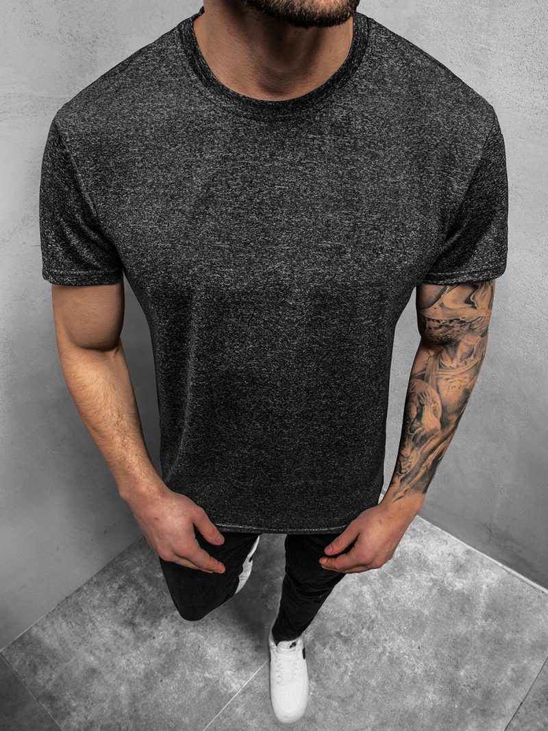 Ανδρικό μπλουζάκι σκούρο-γραφίτη OZONEE JS/S01Z