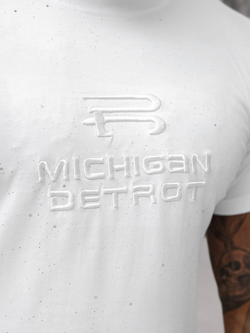 Ανδρικό μπλουζάκι λευκό OZONEE O/QQ1389