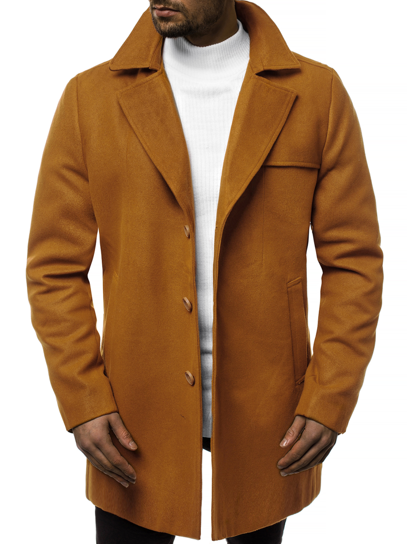 Ανδρικό παλτό κάμελ OZONEE N/5922Z