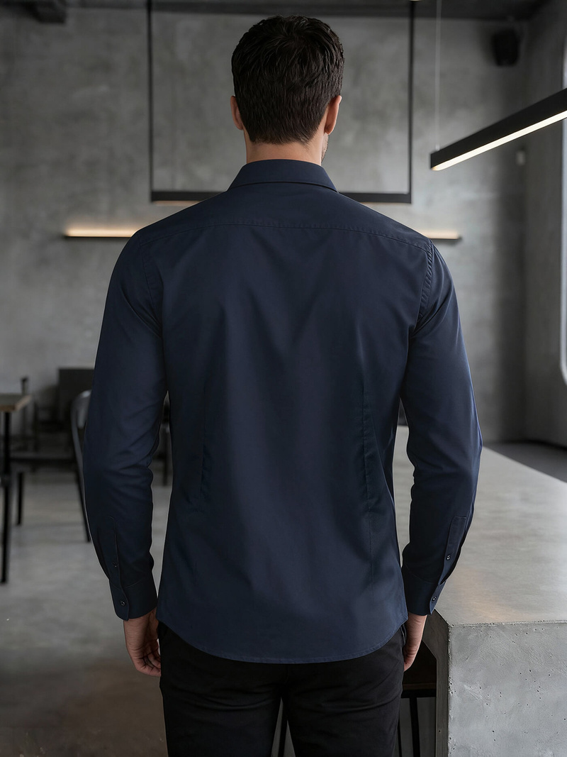 Ανδρικό πουκάμισο ναυτικό μπλε OZONEE V/V188Z