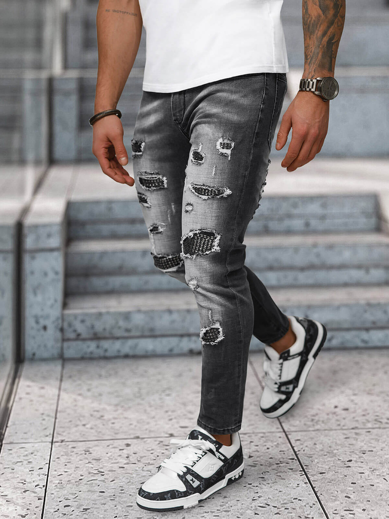 Ανδρικό τζιν παντελόνι mαύρος OZONEE NB/MP0152N