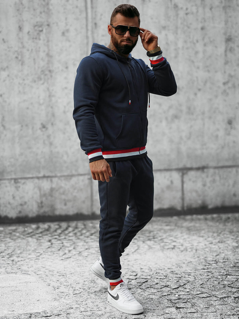 Ανδρικό σετ φόρμας ναυτικό μπλε OZONEE JS/8C65/25