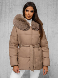 Γυναικείο μπουφάν μπεζ OZONEE JS/16M9206/62Z