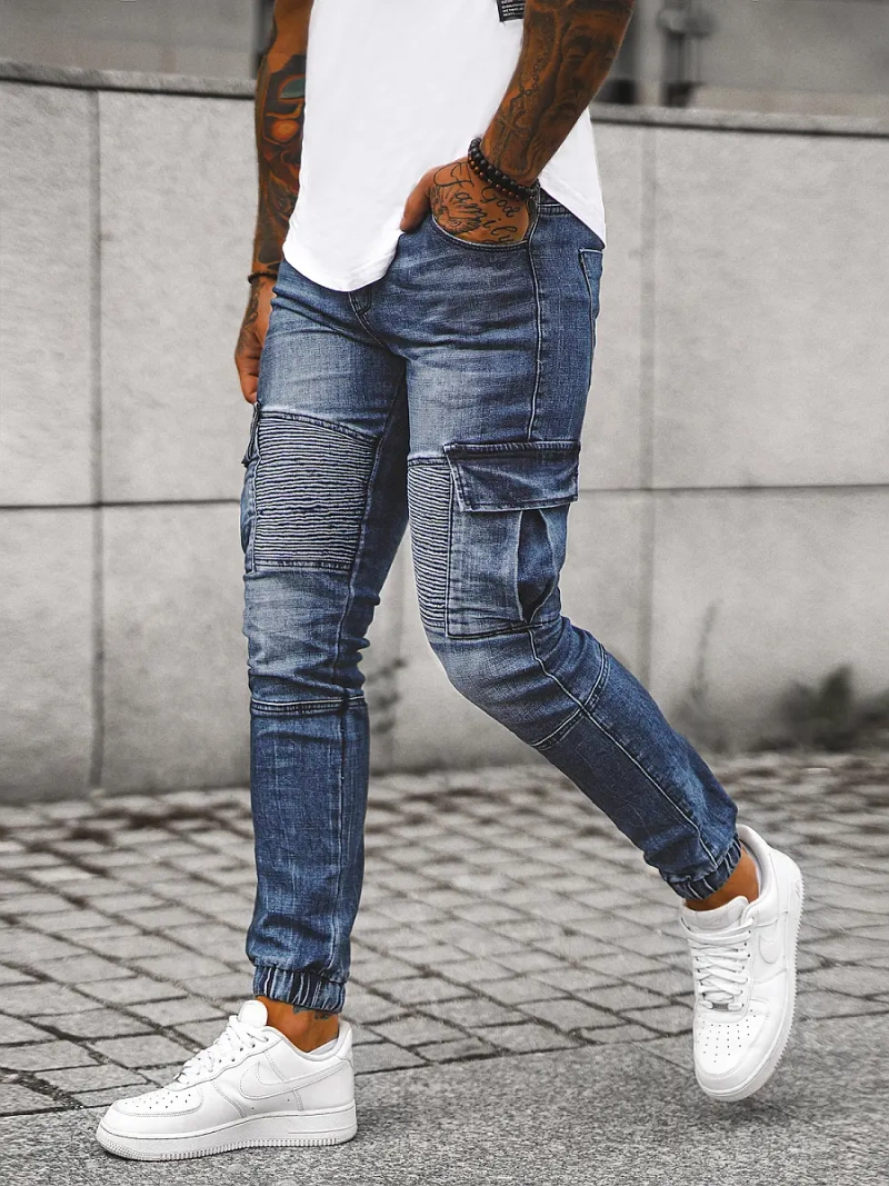 Ανδρικό παντελόνι jogger mπλε OZONEE NB/MP0092BS