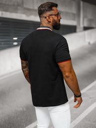 Ανδρική μπλούζα polo μαύρο OZONEE O/DA719