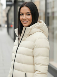 Γυναικείο χειμερινό μπουφάν εκρού OZONEE JS/M769/281