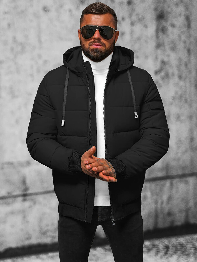 Ανδρικό μπουφάν μαύρο OZONEE JS/31M5006