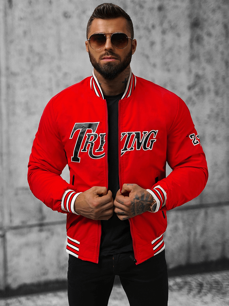 Ανδρικό χειμερινό μπουφάν το κόκκινο OZONEE JS/84M3013/270