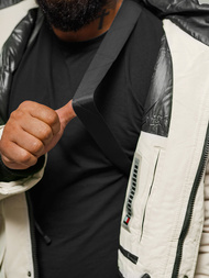 Ανδρικό χειμερινό μπουφάν μπεζ OZONEE JS/5M791/62