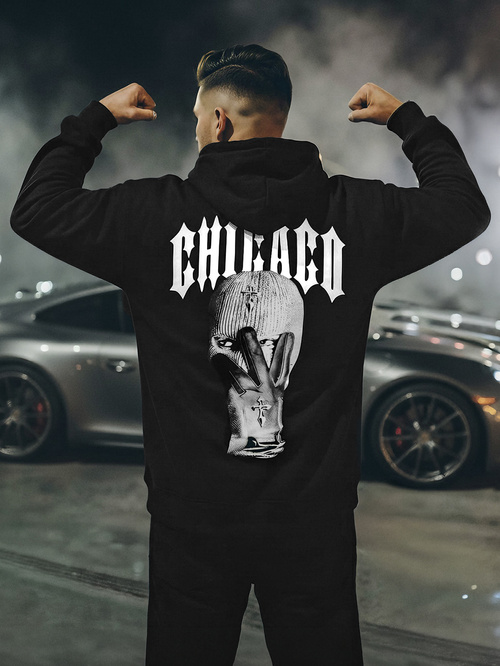 Ανδρικό Φούτερ με Κουκούλα μαύρο OZONEE JS/21B1903/3