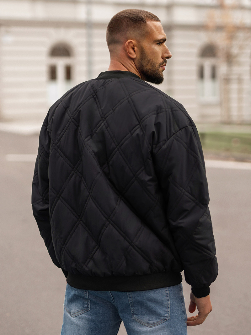 Ανδρικό χειμερινό μπουφάν μαύρο OZONEE JS/84M3020/392Z