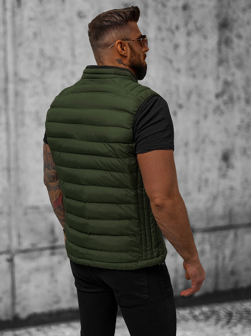 Ανδρικό αμάνικο μπουφάν xακί OZONEE N/7133Z