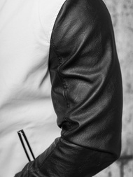 Ανδρικό δερμάτινο μπουφάν Λευκό και άσπρο OZONEE JS/11Z8068