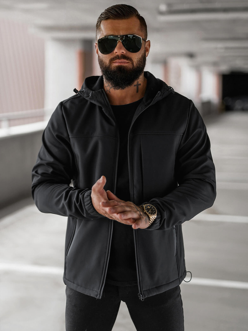 Ανδρικό μπουφάν softshell μαύρο OZONEE JS/27B6523/3Z