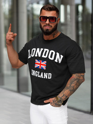 Ανδρικό μπλουζάκι μαύρο OZONEE JS/8B1373/3