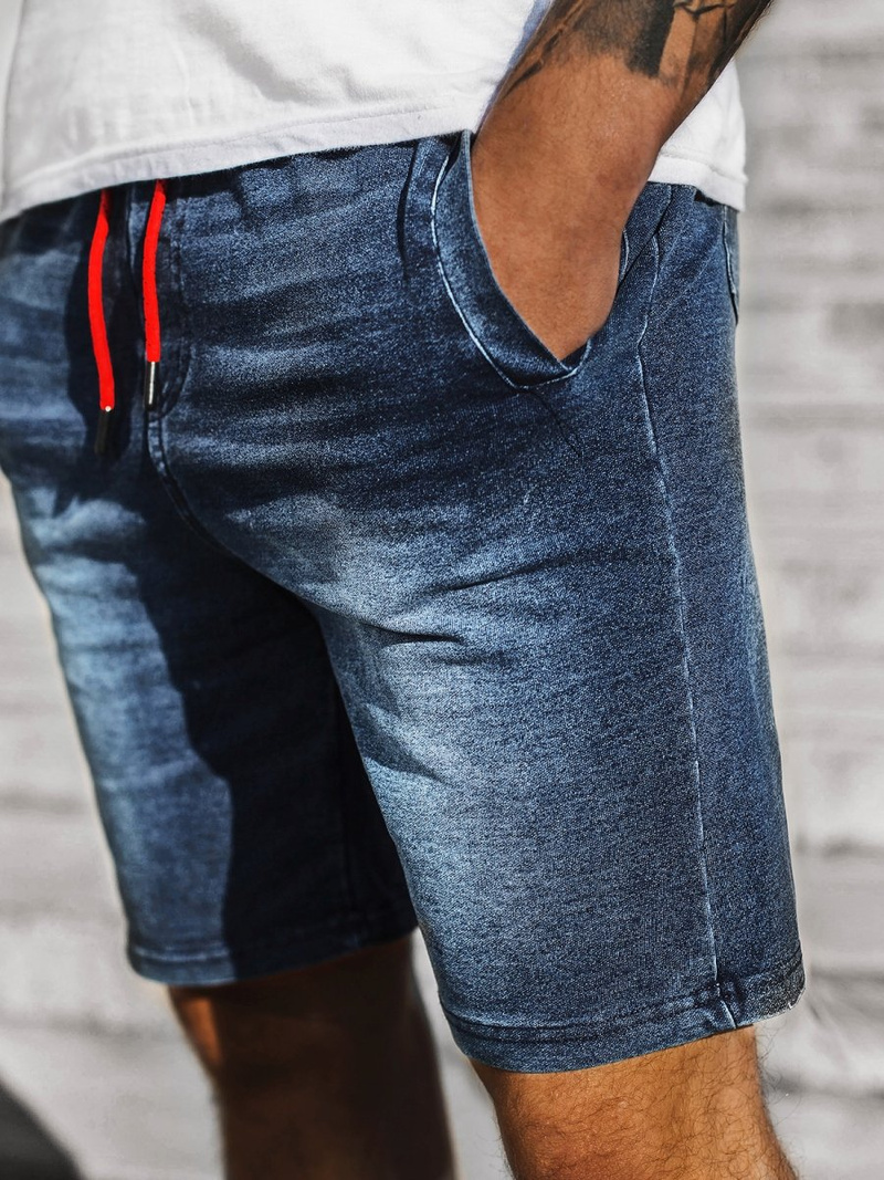 Ανδρικό σόρτς τζιν μπλε-Κόκκινο OZONEE JS/KK1071