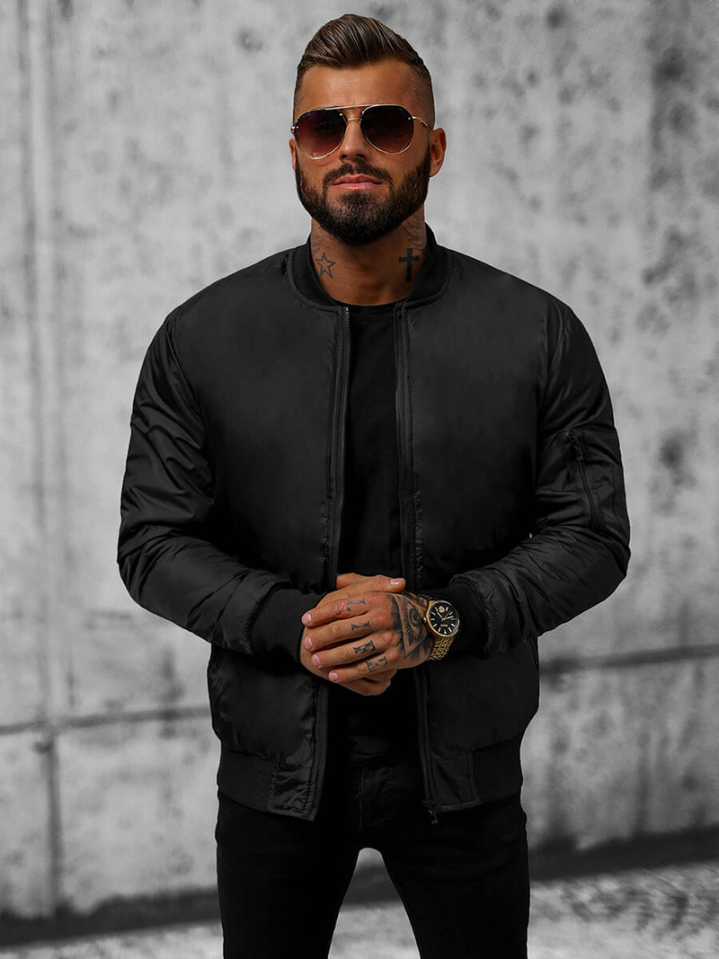 Ανδρικό μπουφάν μαύρο OZONEE JS/AK95Z