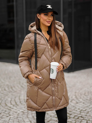 Γυναικείο μπουφάν kαμήλα OZONEE JS/5M3189/84Z