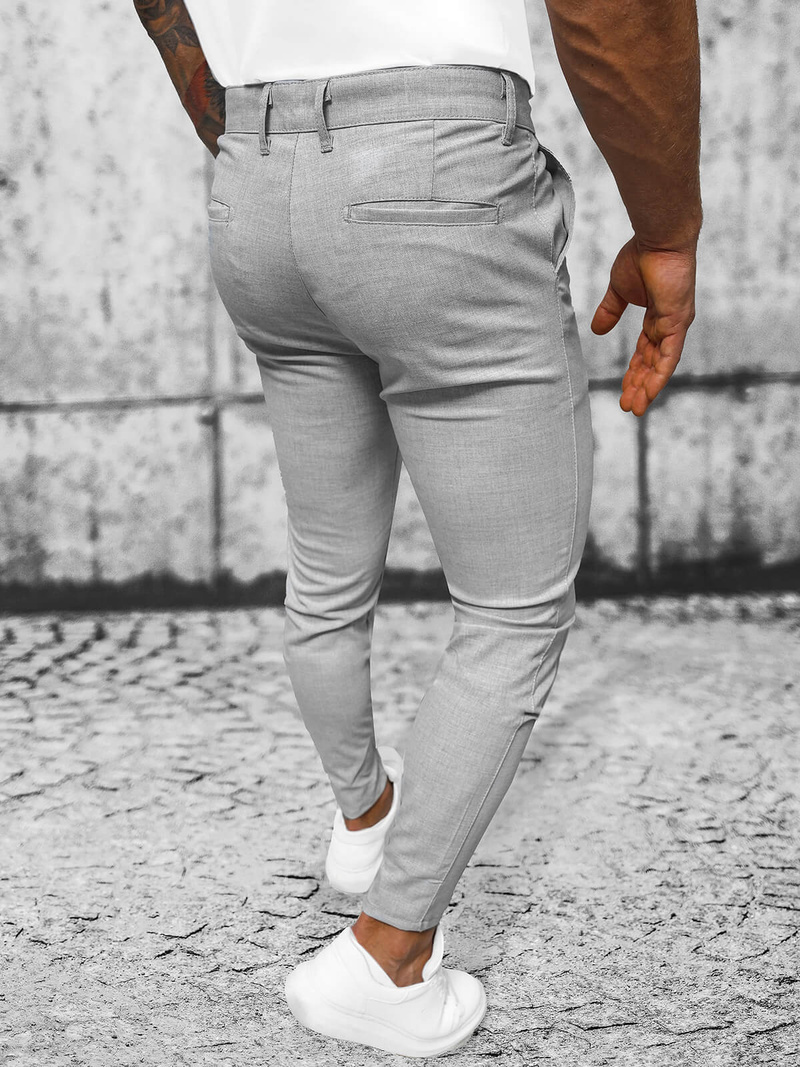 Ανδρικό παντελόνι chino γκρι OZONEE O/4000
