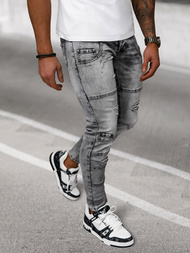 Ανδρικό τζιν παντελόνι γραφίτη OZONEE NB/MP0163N