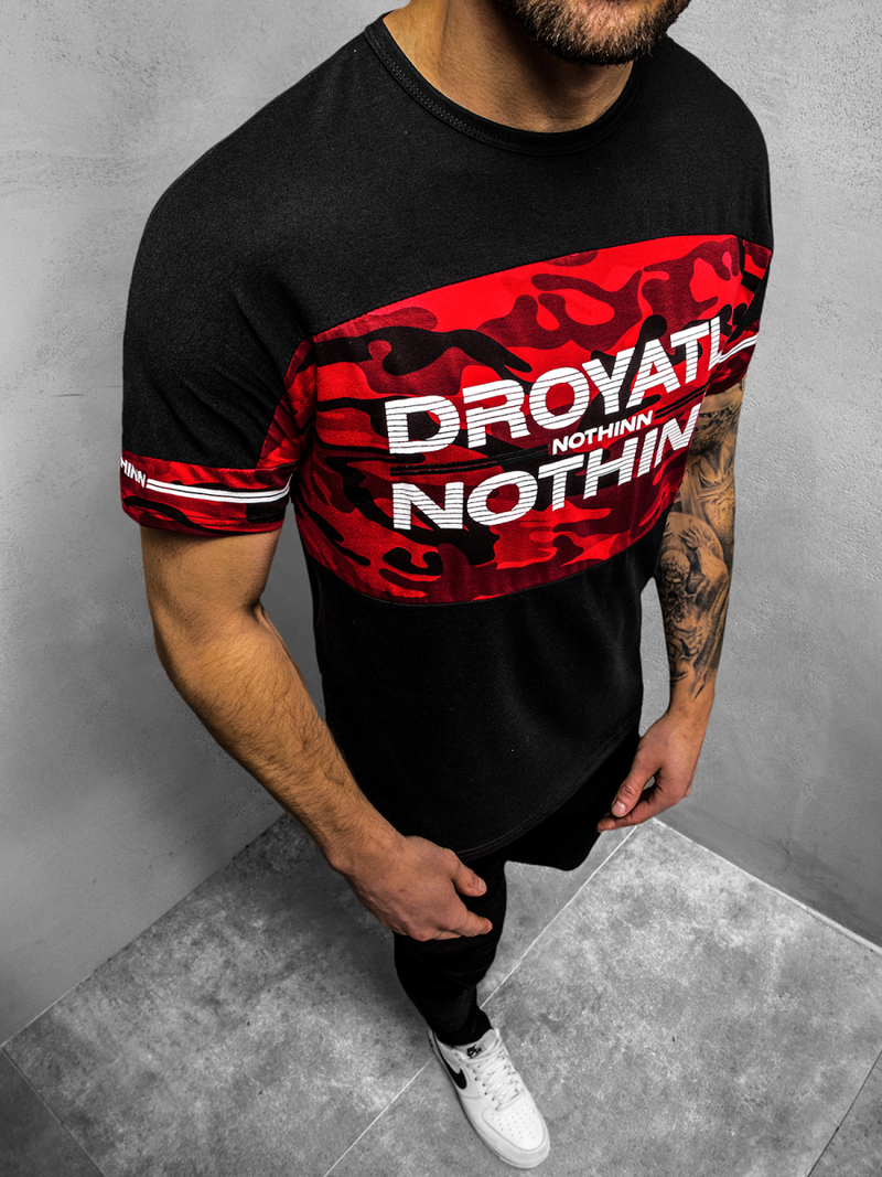 Ανδρικό μπλουζάκι μαύρο OZONEE JS/SS10976Z