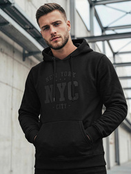 Ανδρικό Φούτερ με Κουκούλα μαύρο OZONEE JS/8B1971/3