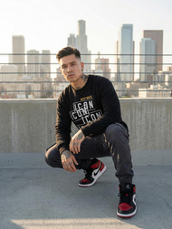 Ανδρικό Φούτερ μαύρο OZONEE JS/8B1763/3Z