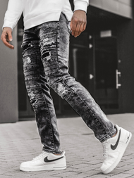 Ανδρικό τζιν παντελόνι γραφίτη OZONEE V/19194