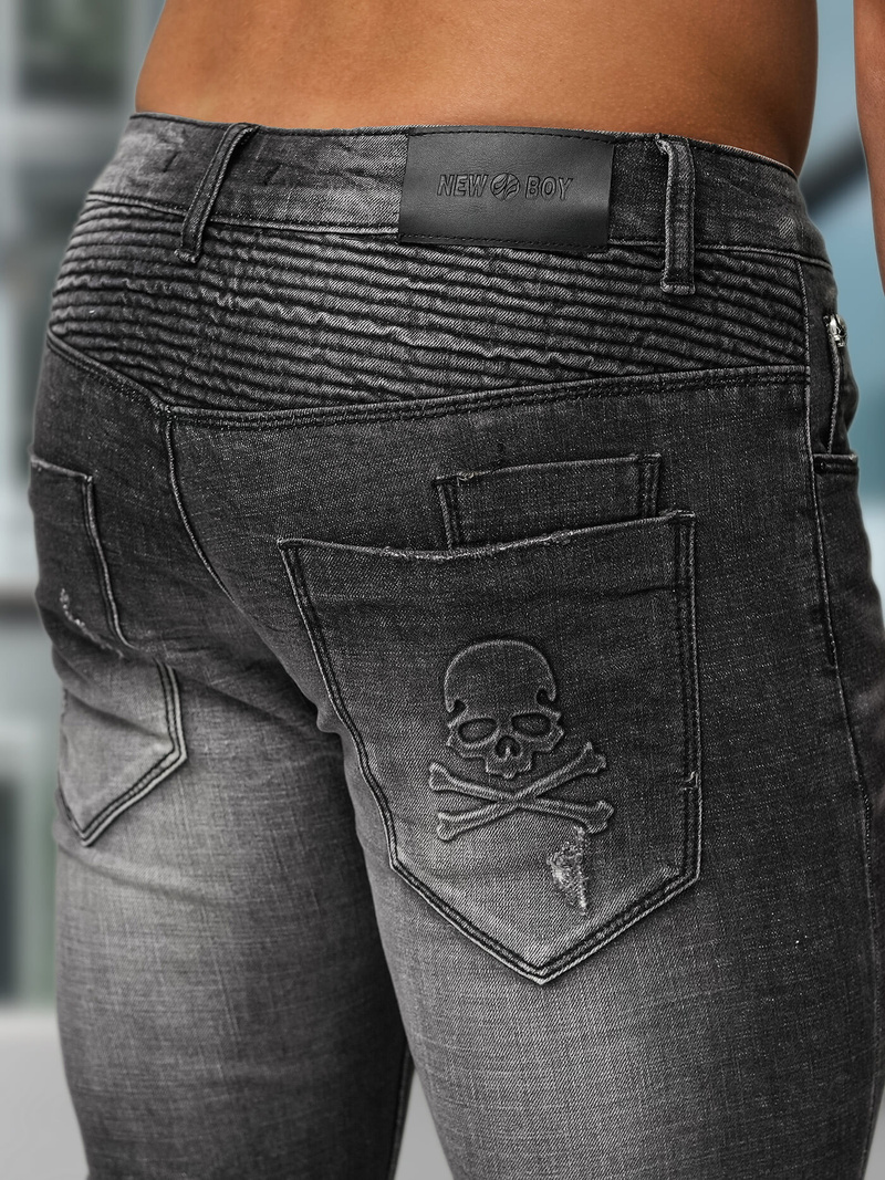 Ανδρικό τζιν παντελόνι mαύρος OZONEE NB/MP0070NZ