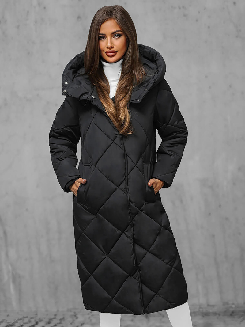 Γυναικείο μπουφάν μαύρο OZONEE JS/5M3173/392