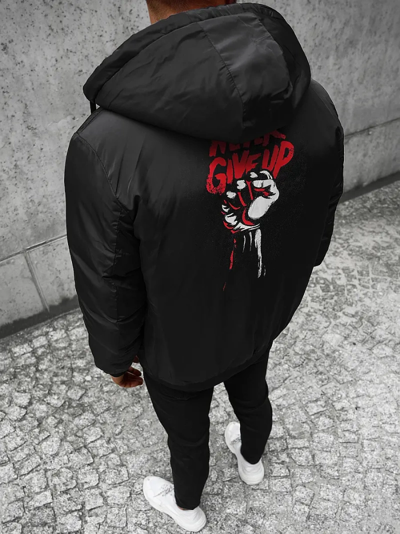 Ανδρικό μπουφάν μαύρο OZONEE JS/M761/392