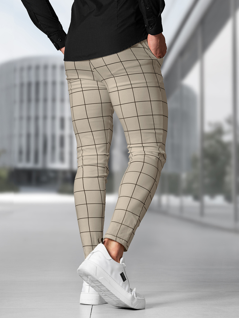 Ανδρικό παντελόνι chino mπεζ OZONEE O/P4009Z