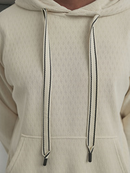 Ανδρικό Φούτερ με Κουκούλα Eκρού OZONEE O/G3065