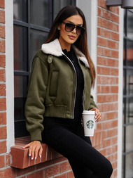 Γυναικείο μπουφάν χακί OZONEE O/81326