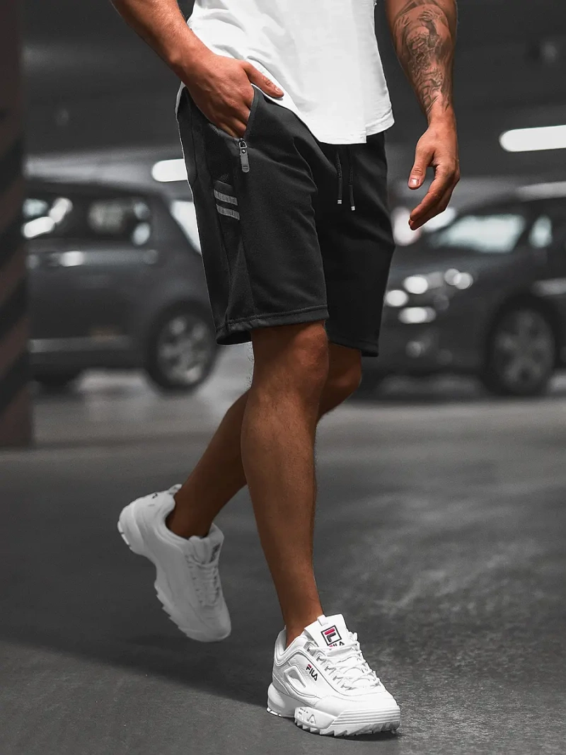 Ανδρικό σόρτς φόρμας μαύρο OZONEE O/WW20017/1