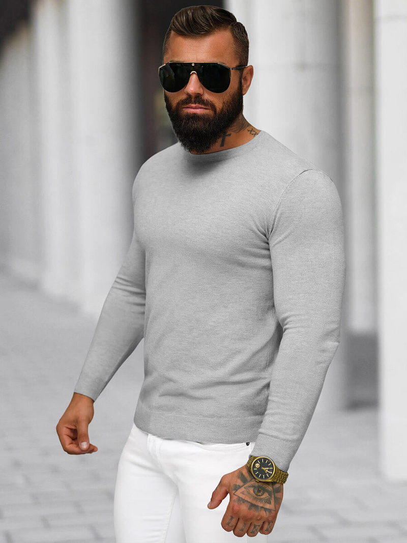 Ανδρικό πουλόβερ Γκρί OZONEE NB/MMB602/2Z