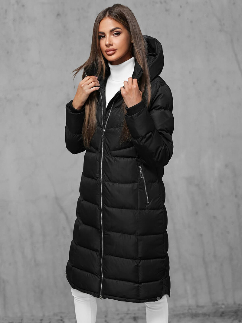 Γυναικείο μπουφάν μαύρο OZONEE JS/M736/392