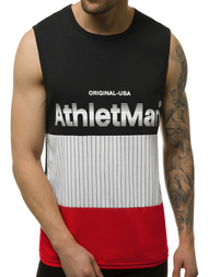 Ανδρικό αμάνικο μπλουζάκι μαύρο OZONEE JS/SS11065