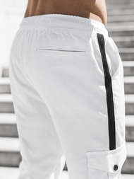 Ανδρικό παντελόνι chino jogger λευκό OZONEE DJ/5580