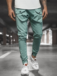Ανδρικό παντελόνι chino jogger μέντα OZONEE G/11144