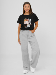 Γυναικείο μπλουζάκι μαύρο OZONEE JS/95T2575/3