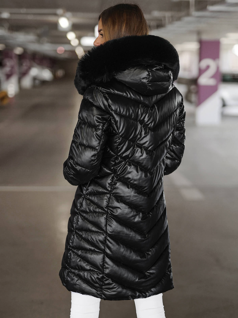 Γυναικείο μπουφάν μαύρο OZONEE JS/16M9100/392Z