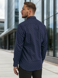 Ανδρικό πουκάμισο ναυτικό μπλε OZONEE V/V181