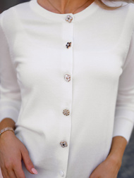 Γυναικείο πουλόβερ λευκό OZONEE JS/53B5210/1