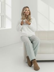 Γυναικείο φούτερ με κουκούλα λευκό OZONEE JS/HH007/1