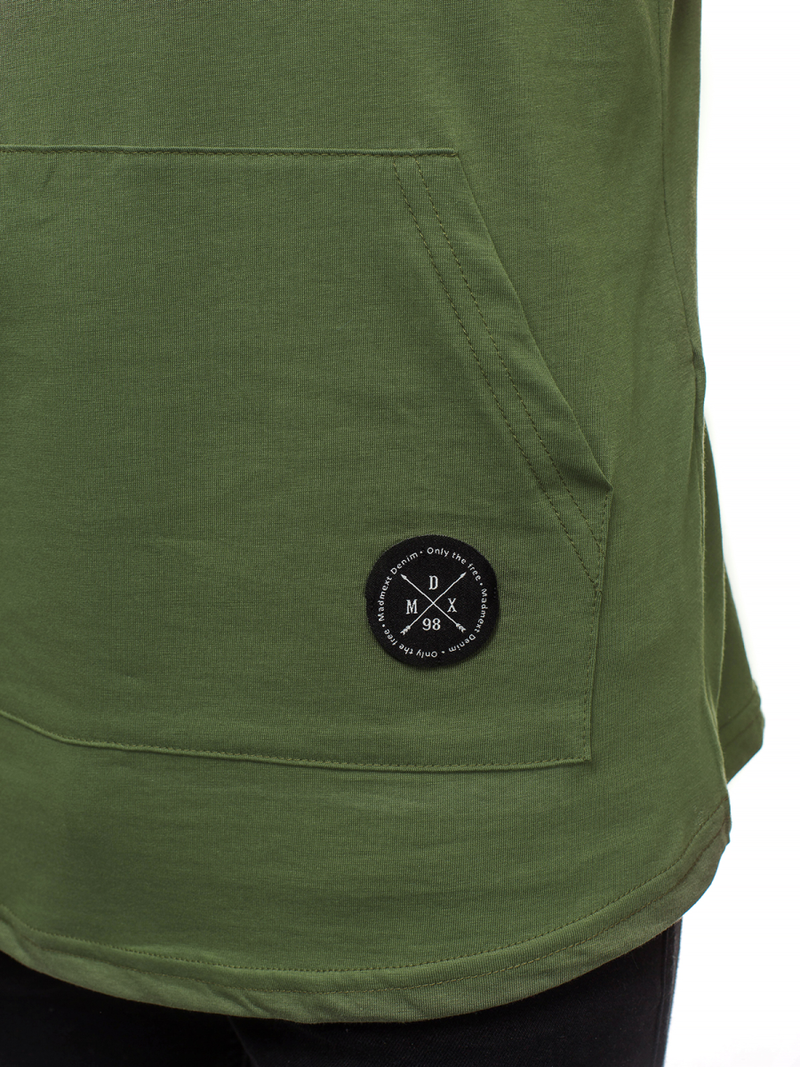 Ανδρικό μπλουζάκι με κουκούλα πράσινο OZONEE MAD/2882Z